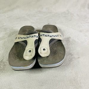 Hush Puppies Shoes‎ Women's Size 9.5W Sandals Body Shoe Cream/Gray